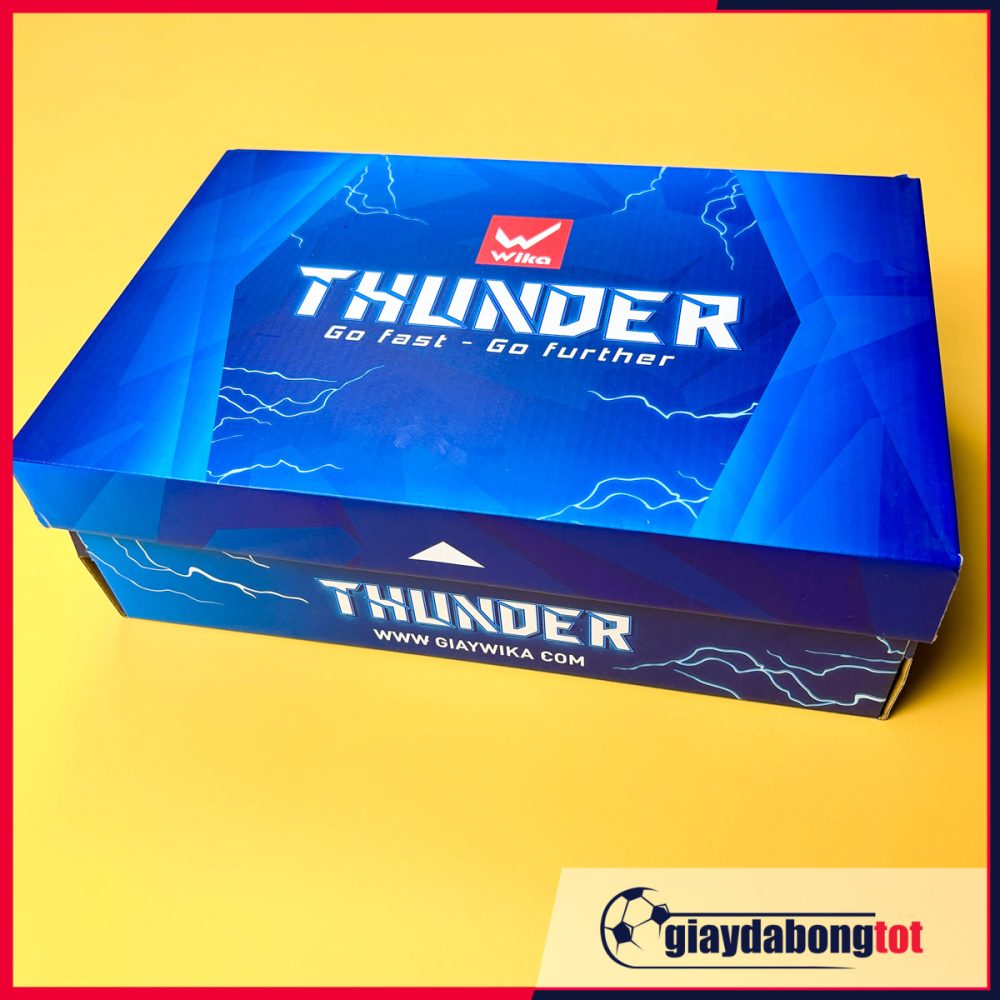 Giày Đá Bóng Wika Thunder TF Xanh vạch cam