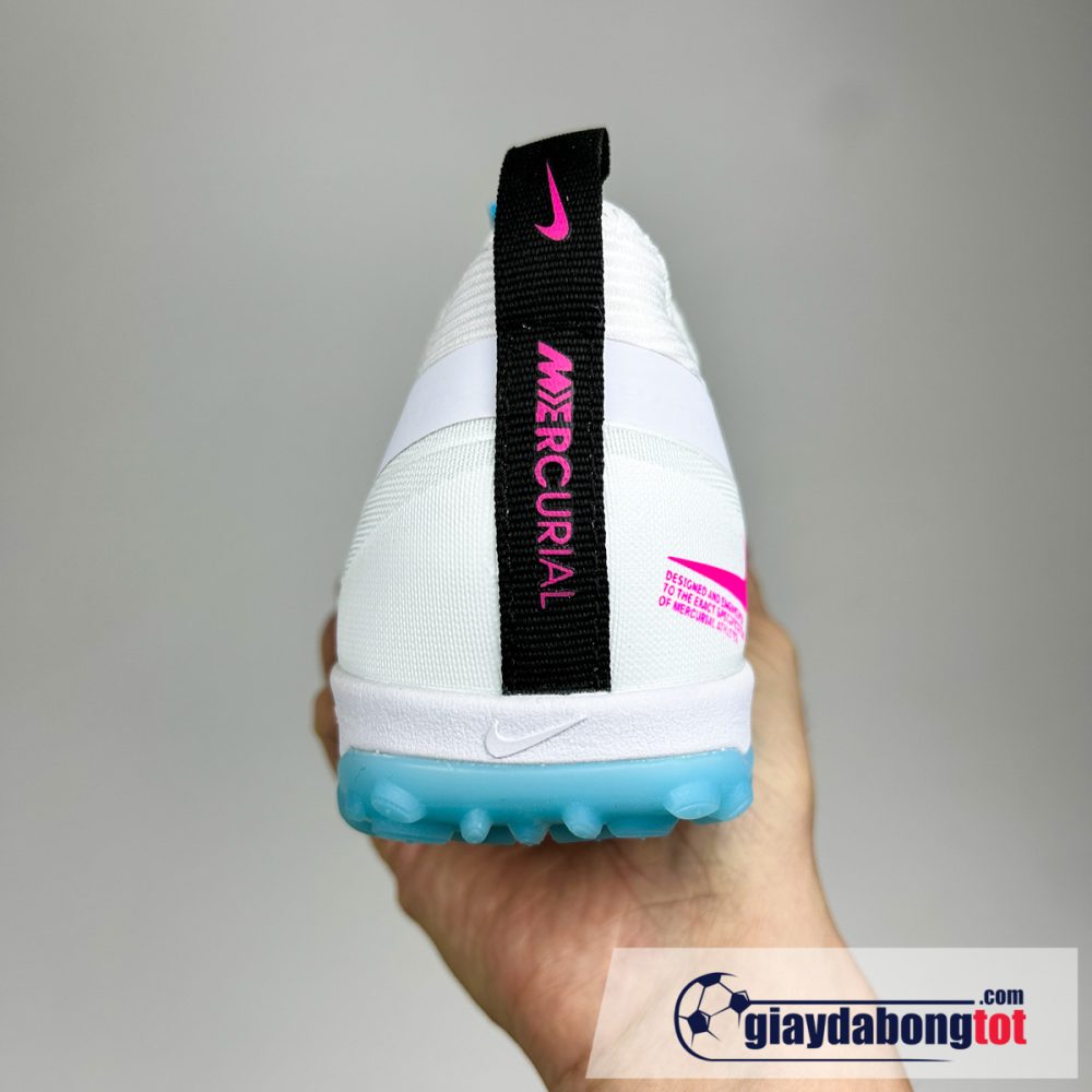 Nike air zoom mercurial vapor 15 pro tf trang xanh vạch đen trẻ em (4)