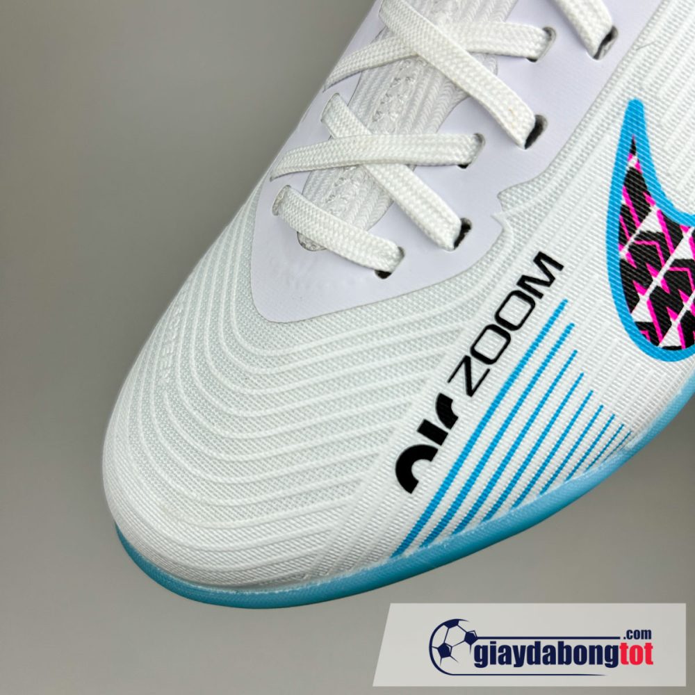 Nike air zoom mercurial vapor 15 pro tf trang xanh vạch đen trẻ em (7)