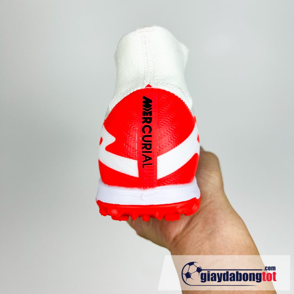 Nike air zoom mercurial superfly 9 elite tf trang do vach den co cao (5)