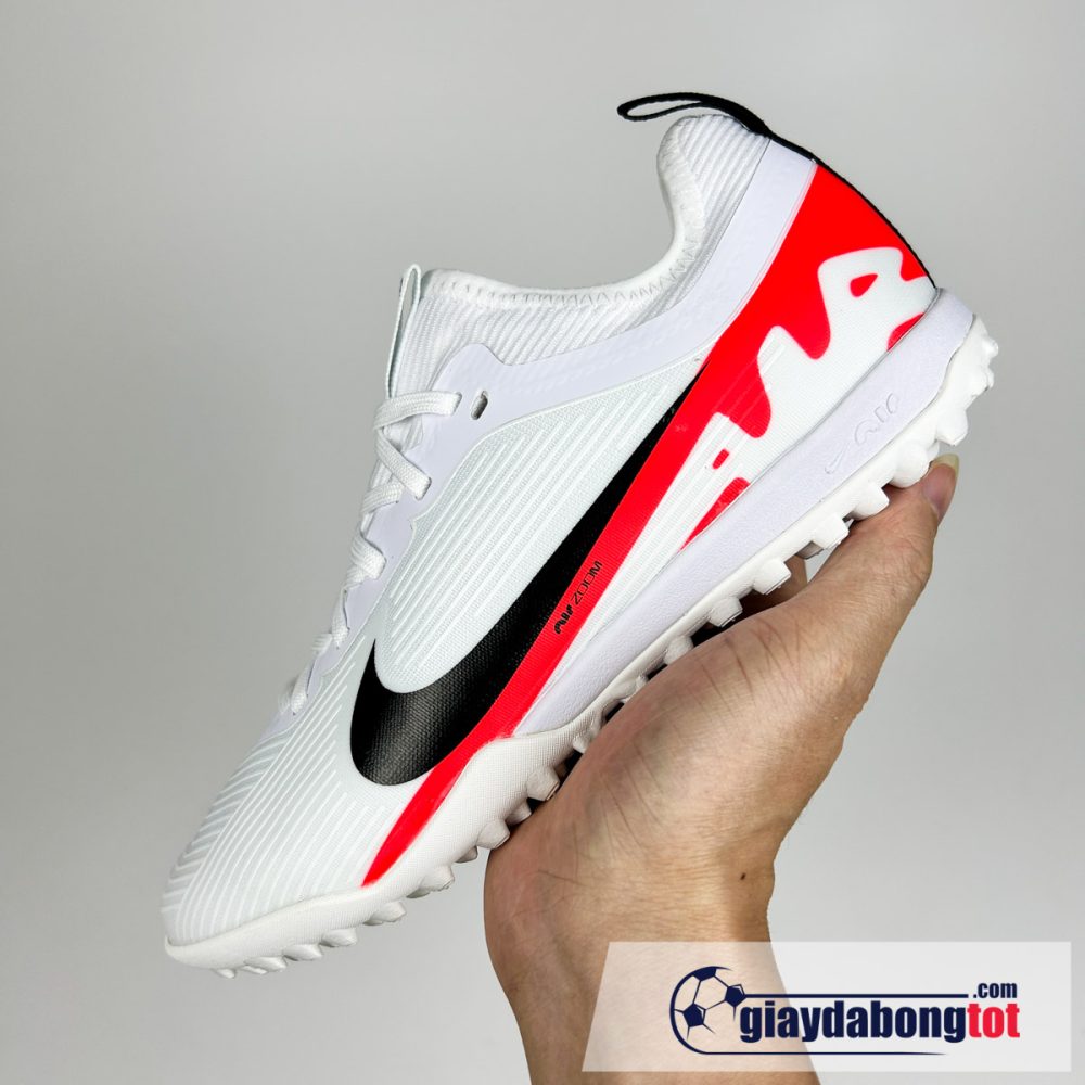 Nike air zoom mercurial vapor 15 pro tf trang do vach den tre em size kid (2)