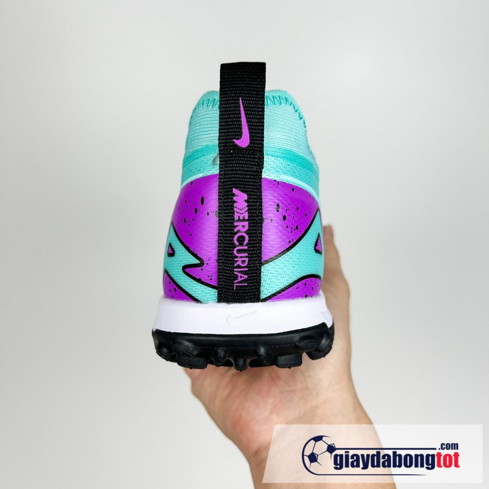 Nike air zoom mercurial vapor 15 pro tf xanh ngoc tim vach den (4)