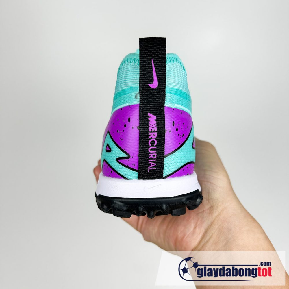Nike air zoom mercurial vapor 15 pro tf xanh ngoc tim vach den (6)