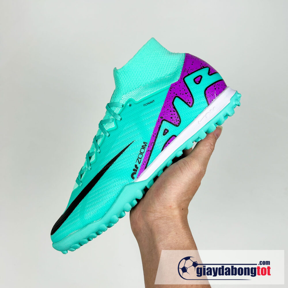 Nike zoom mercurial Superfly 9 elite tf xanh ngoc tim vach den (2)