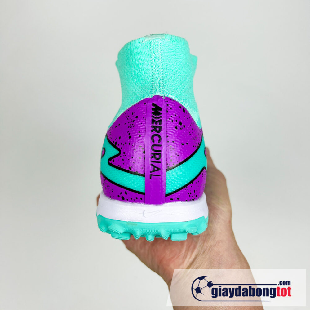 Nike zoom mercurial Superfly 9 elite tf xanh ngoc tim vach den (5)