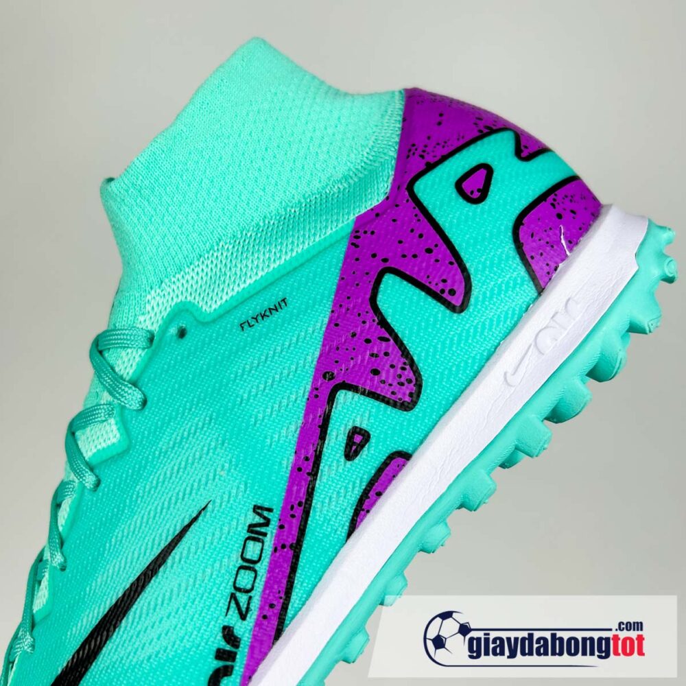 Nike zoom mercurial Superfly 9 elite tf xanh ngoc tim vach den (8)