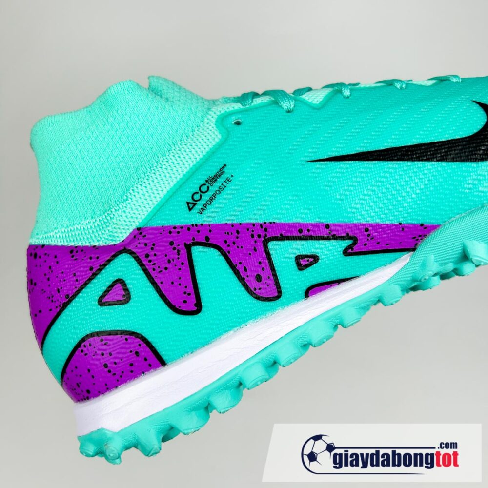 Nike zoom mercurial Superfly 9 elite tf xanh ngoc tim vach den (9)